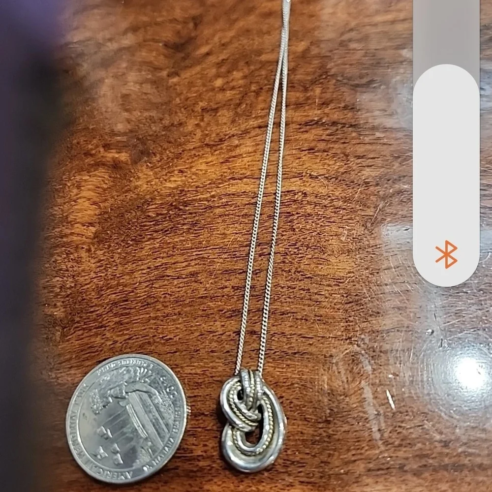 Tiffany & Co. Silver And 18 Kt Gold Infinity Knot Necklace - Picture 1 of 4